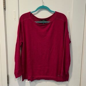 Lauren Ralph Lauren Sweater LRL Pink XL Long Sleeve Knit 100% Cotton Womens